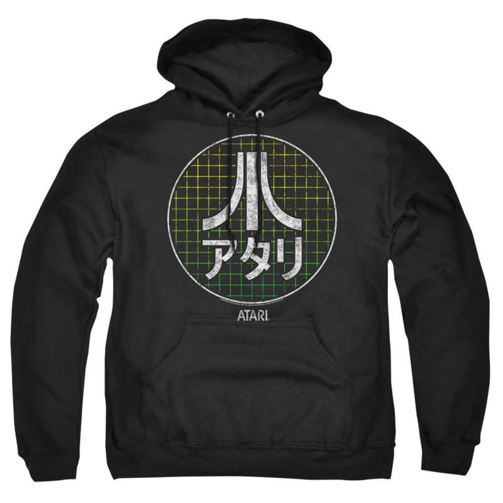 Atari Japanese Grid Adult Pull Over Hoodie / Black